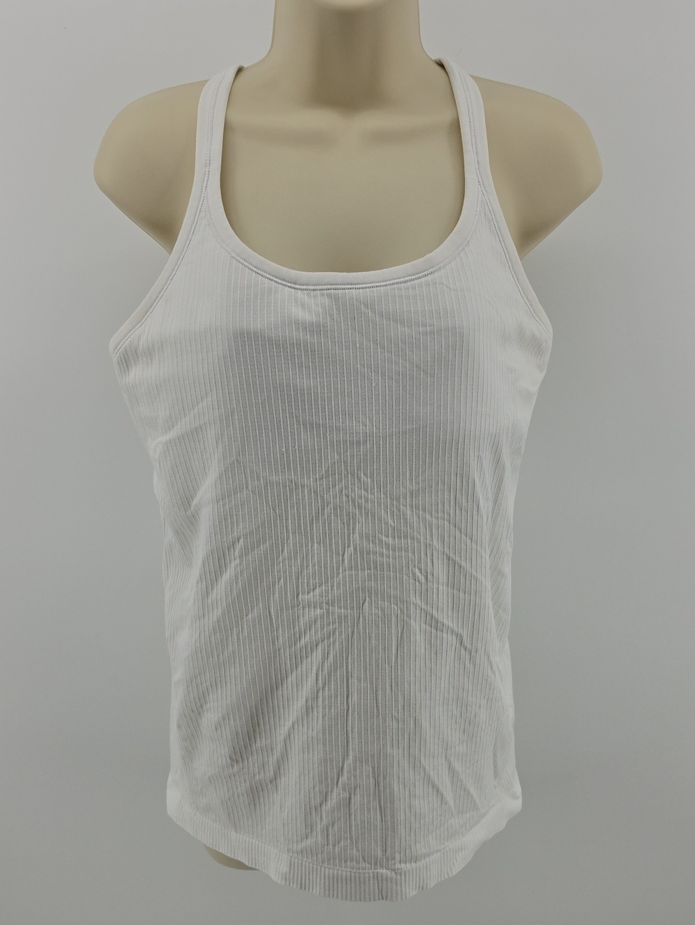 lululemon athletica White Ribbed Racerback Tank "This Is Yoga" Collection